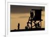 Lifeguard Tower and tourists on the beach, Laguna Beach, California, USA-null-Framed Photographic Print