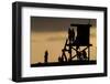 Lifeguard Tower and tourists on the beach, Laguna Beach, California, USA-null-Framed Photographic Print