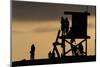 Lifeguard Tower and tourists on the beach, Laguna Beach, California, USA-null-Mounted Photographic Print