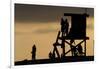 Lifeguard Tower and tourists on the beach, Laguna Beach, California, USA-null-Framed Photographic Print