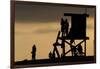 Lifeguard Tower and tourists on the beach, Laguna Beach, California, USA-null-Framed Photographic Print