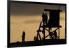 Lifeguard Tower and tourists on the beach, Laguna Beach, California, USA-null-Framed Photographic Print