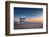 Lifeguard Tower at Venice Beach, California at Sunset.-logoboom-Framed Photographic Print