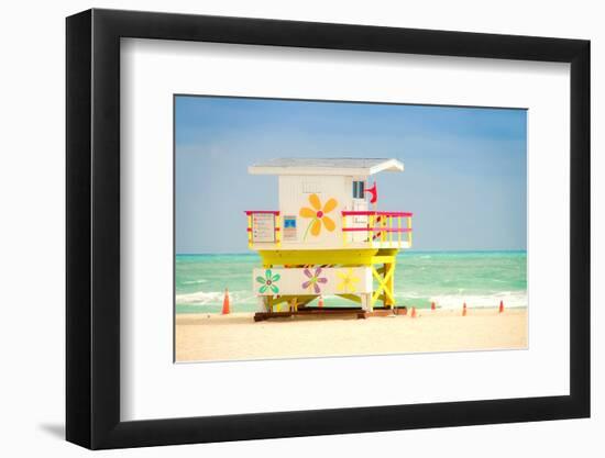 Lifeguard tower in Miami Beach-null-Framed Art Print