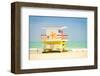 Lifeguard tower in Miami Beach-null-Framed Art Print