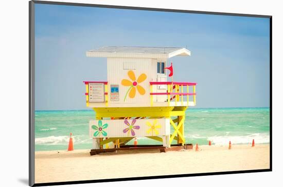 Lifeguard tower in Miami Beach-null-Mounted Art Print