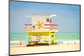 Lifeguard tower in Miami Beach-null-Mounted Art Print