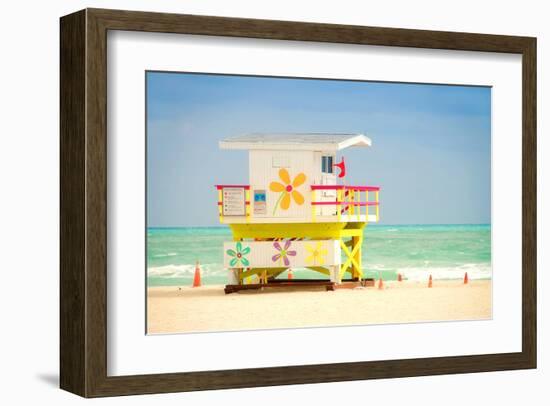 Lifeguard tower in Miami Beach-null-Framed Art Print