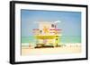 Lifeguard tower in Miami Beach-null-Framed Art Print