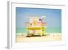 Lifeguard tower in Miami Beach-null-Framed Art Print