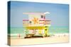 Lifeguard tower in Miami Beach-null-Stretched Canvas