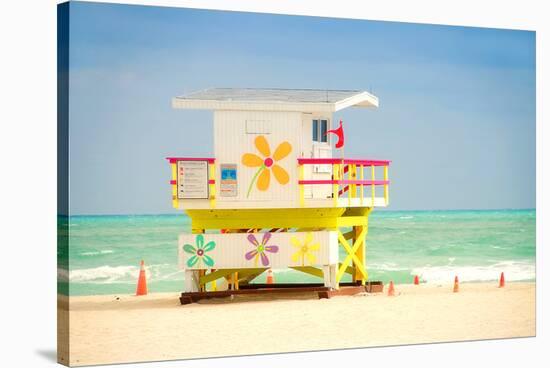 Lifeguard tower in Miami Beach-null-Stretched Canvas