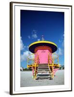 Lifeguard Tower in South Beach-null-Framed Premium Giclee Print