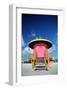 Lifeguard Tower in South Beach-null-Framed Art Print