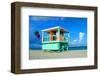 Lifeguard Tower in South Beach-null-Framed Art Print