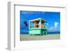 Lifeguard Tower in South Beach-null-Framed Art Print