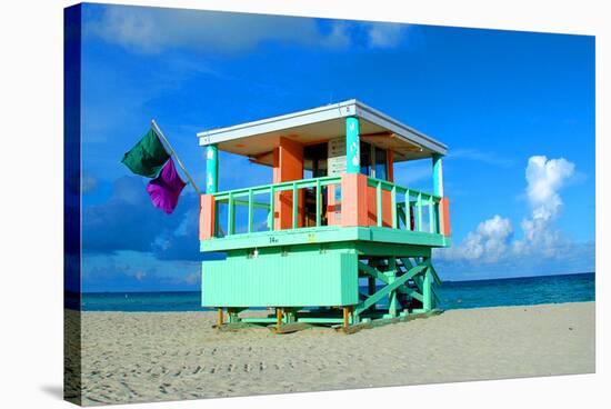 Lifeguard Tower in South Beach-null-Stretched Canvas