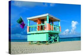 Lifeguard Tower in South Beach-null-Stretched Canvas