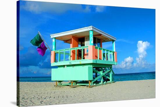 Lifeguard Tower in South Beach-null-Stretched Canvas