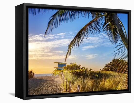 Lifeguard Tower, Miami Beach, Florida-vent du sud-Framed Stretched Canvas