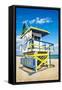Lifeguard Tower, Miami Beach, Florida-vent du sud-Framed Stretched Canvas