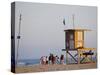 Lifeguard Tower on Newport Beach, Orange County, California, United States of America, North Americ-Richard Cummins-Stretched Canvas