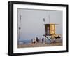 Lifeguard Tower on Newport Beach, Orange County, California, United States of America, North Americ-Richard Cummins-Framed Photographic Print