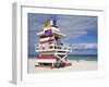 Lifeguard Tower on South Beach, City of Miami Beach, Florida, USA, North America-Richard Cummins-Framed Photographic Print