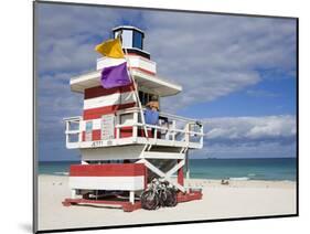 Lifeguard Tower on South Beach, City of Miami Beach, Florida, USA, North America-Richard Cummins-Mounted Photographic Print