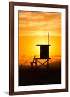 Lifeguard Tower on the beach, Newport Beach, California, USA-null-Framed Photographic Print