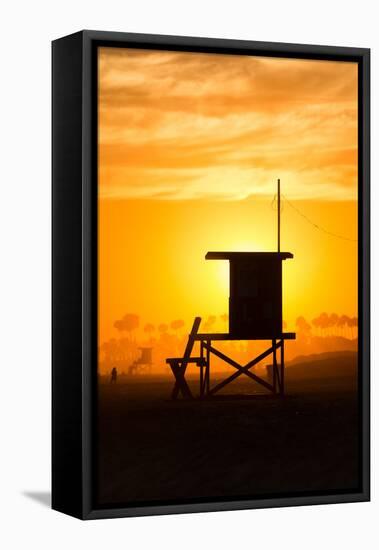 Lifeguard Tower on the beach, Newport Beach, California, USA-null-Framed Stretched Canvas