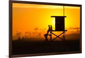 Lifeguard Tower on the beach, Newport Beach, California, USA-null-Framed Photographic Print