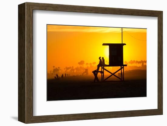 Lifeguard Tower on the beach, Newport Beach, California, USA-null-Framed Photographic Print