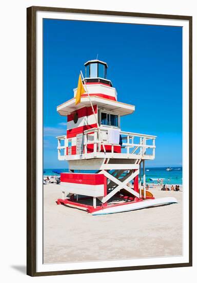 Lifeguard Tower South Beach FL-null-Framed Premium Giclee Print