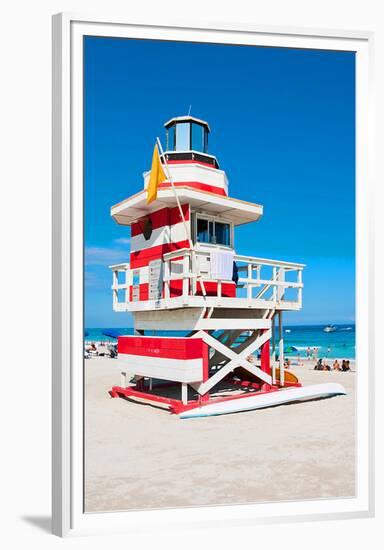 Lifeguard Tower South Beach FL-null-Framed Premium Giclee Print