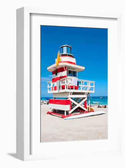 Lifeguard Tower South Beach FL-null-Framed Art Print