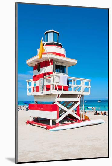 Lifeguard Tower South Beach FL-null-Mounted Art Print