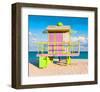 Lifeguard Tower South Beach FL-null-Framed Art Print