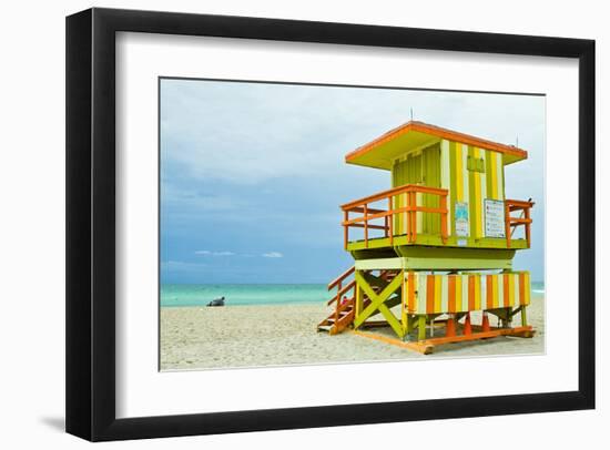 Lifeguard Tower South Beach FL-null-Framed Art Print