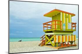 Lifeguard Tower South Beach FL-null-Mounted Art Print