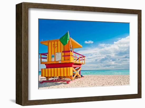 Lifeguard Tower South Beach FL-null-Framed Art Print