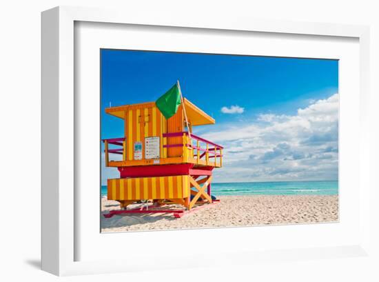 Lifeguard Tower South Beach FL-null-Framed Art Print