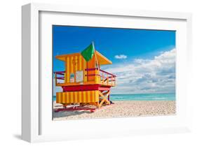 Lifeguard Tower South Beach FL-null-Framed Art Print