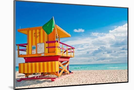 Lifeguard Tower South Beach FL-null-Mounted Art Print