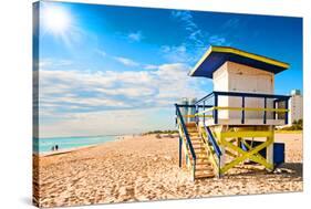 Lifeguard Tower South Beach FL-null-Stretched Canvas