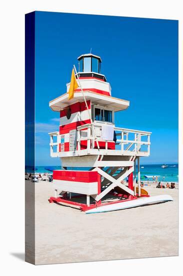 Lifeguard Tower South Beach FL-null-Stretched Canvas