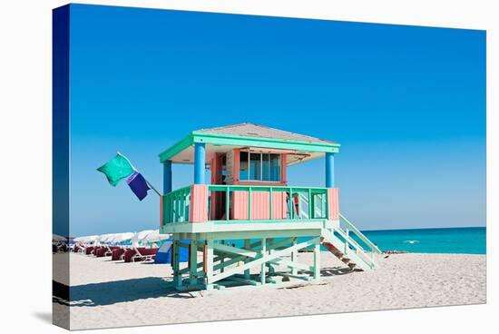 Lifeguard Tower South Beach FL-null-Stretched Canvas