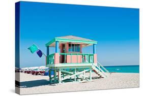 Lifeguard Tower South Beach FL-null-Stretched Canvas