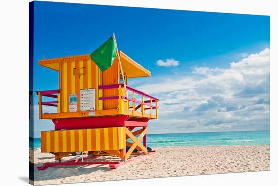 Lifeguard Tower South Beach FL-null-Stretched Canvas