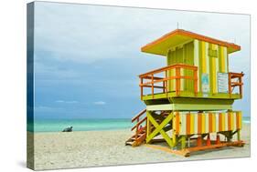 Lifeguard Tower South Beach FL-null-Stretched Canvas